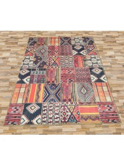 Kaymaz Taban Halı yıkanabilir Şönil Patchwork Karışık renkli