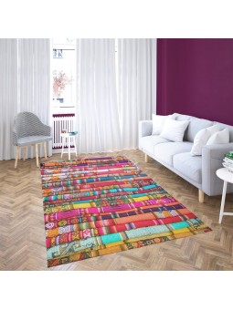 Kaymaz Taban Halı yıkanabilir Şönil Otantik eskitme Kilim desenli