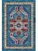 Kaymaz Taban Halı yıkanabilir eskitme Kilim desenli Şönil Mavi