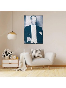 Dekoratif Sünger dolgulu Duvar Halısı ATATÜRK Portre 80x120 cm