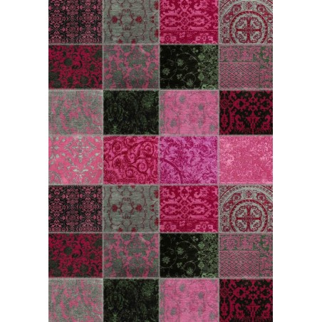 Kaymaz Taban Halı yıkanabilir Şönil Patchwork Pembe tonlarda