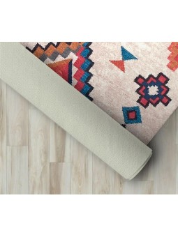  İskandinav otantik kilim desenli Krem Renkli Modern Halı Kaymaz Taban Makinada Yıkanabilir