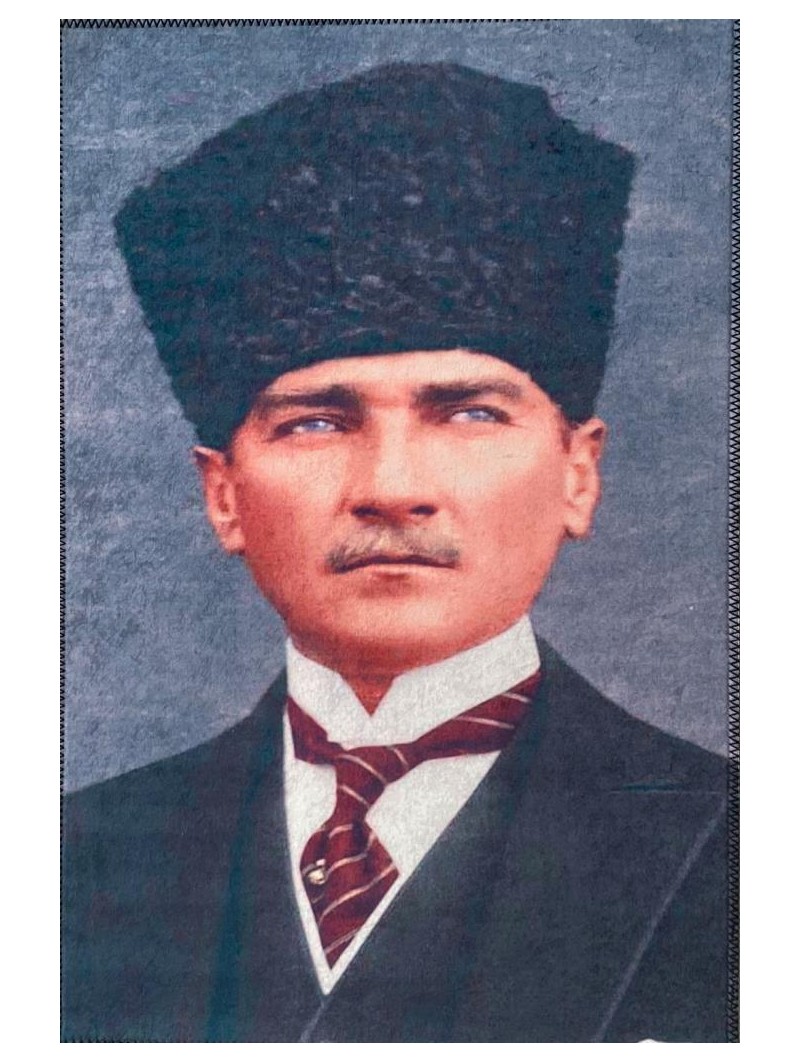 Dekoratif Sünger dolgulu Duvar Halısı ATATÜRK Kalpak Portre 80x120 cm