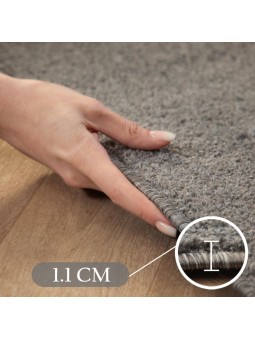 Modern Halı Salon Mutfak Oda Büro Halısı Yumuşak Kısa Havlı Kırçıllı Desen Koyu Gri