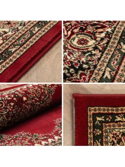 Klasik desenli Salon Halısı Dokuma Halı Iran tarzı Madalyon süsleme Bordo Krem
