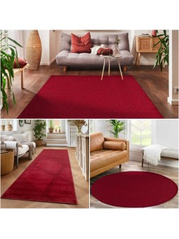 Modern Halı Salon Mutfak Oda Büro Halısı Yumuşak Kısa Havlı Kırçıllı Desen Bordo Kırmızı