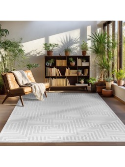 Kabartmalı Halı Geometrik desenli Salon Halısı İskandinav Bohem tarzı yumuşak Halı Gümüş